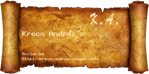 Krecs András névjegykártya
