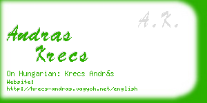 andras krecs business card